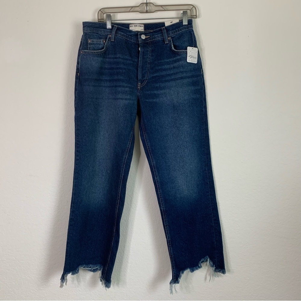 We the free Womens blue tapered baggy high rise boyfriend fit jeans 28